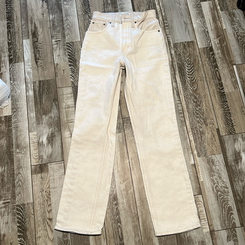 Abercrombie & Fitch Cream Straight Leg Pants
